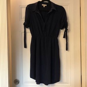 Navy button down dress